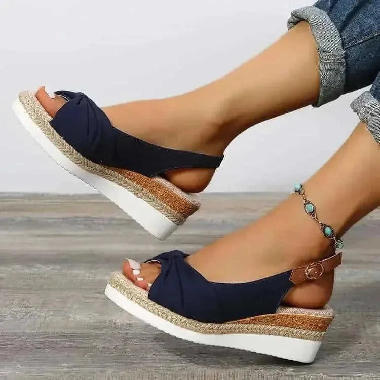 platform sandals for women | peep toe summer sandals | bow detail sandals | energy saving