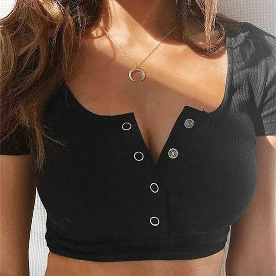 stretchable cotton fabric | breathable button-up tee | cropped t-shirt for women | energy saving