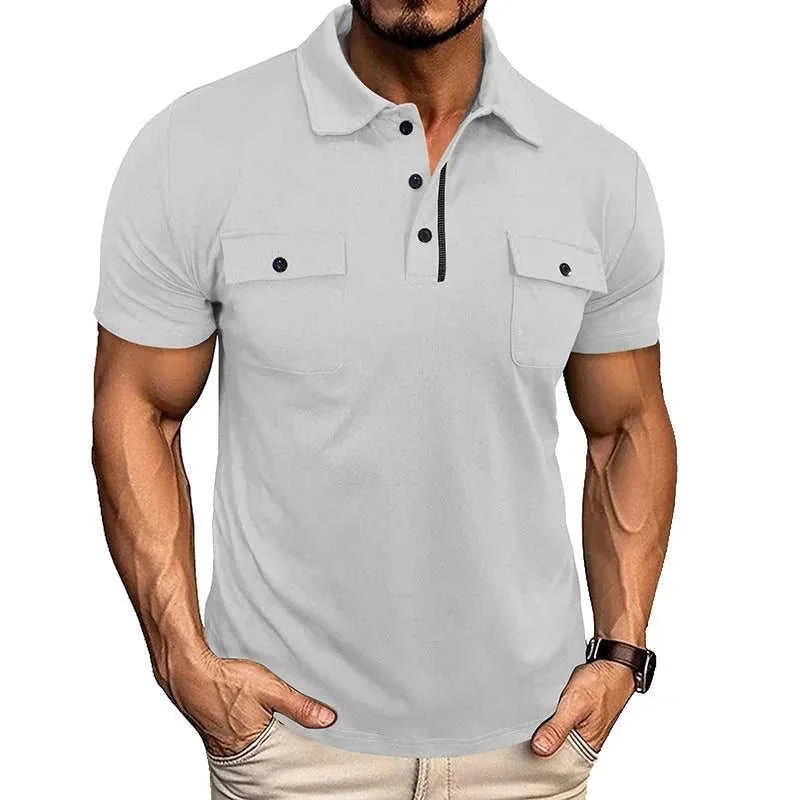 moisture-wicking polo shirt | quick-dry fabric mens shirt | lightweight summer top with pockets | ultrasonic cleaning