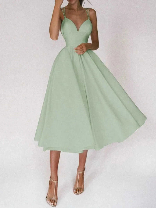 sexy v-neck suspender dress | summer a-line maxi dress | womens long formal dress | energy saving
