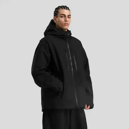 waterproof breathable fabric | insulated ski jacket | mens loose fit snowsuit | energy saving