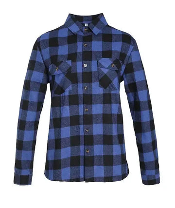 A Long-sleeved Pocket Checked Shirt With A Lapel For Young Men In Autumn And Meifu Market