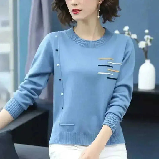 loose fit knit sweater | oversized pullover women | breathable cotton blend | energy saving