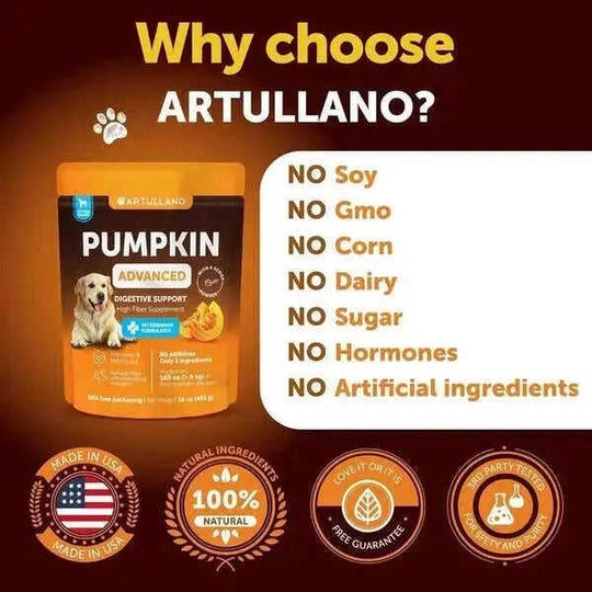Pumpkin Powder For Dogs Digestive Support 16 OZ Fiber Supplement For Constipation For Gut Healthy Skin Digestion Glands Firm Stool Poop Anti Diarrhea Gas Relief Made In USA Meifu Market