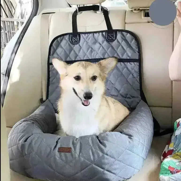 2-in-1 Pet Dog Car Seat & Carrier - Foldable Travel Bed Booster - Meifu Market
