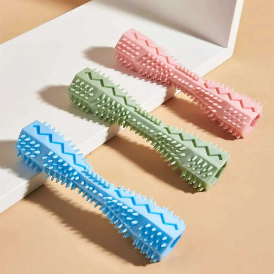 Chew Toys For Dog Teeth Cleaning Pink - in use demonstration