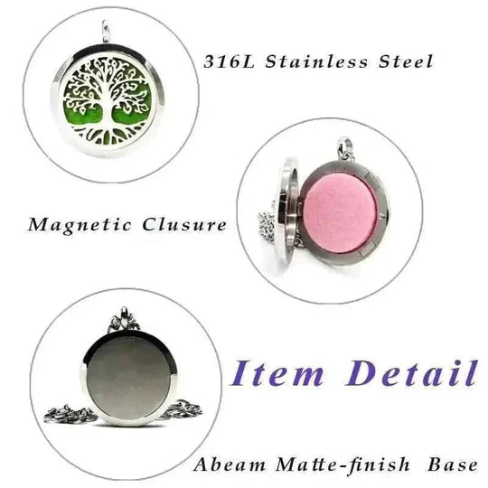 stainless steel magnetic necklace | aromatherapy diffuser pendant | essential oil necklace for women | energy saving