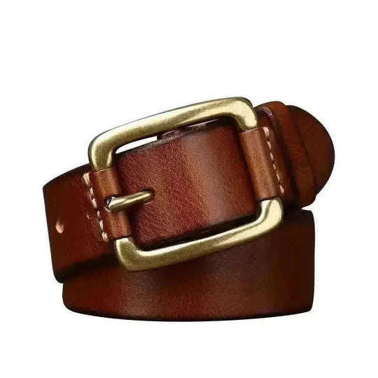 cowhide leather belt | solid brass buckle | adjustable belt for men | energy saving