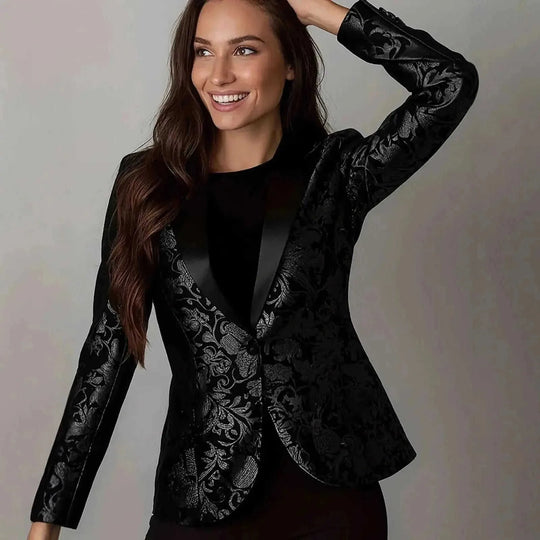Embossed Stitching Elegant Banquet Date Easy Matching Coat 2XL - texture and material detail