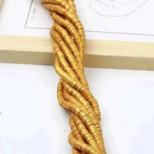 gold plated polymer clay beads | 12mm round flat beads | diy earring charms for crafting | energy saving
