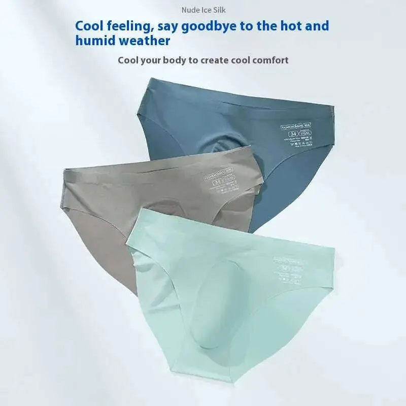 Ice Silk Men's Briefs - Seamless Summer Underwear Breathable & Cooling Meifu Market