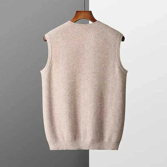 jacquard knit vest for men | merino wool blend pullover | slim fit business vest | ultrasonic cleaning