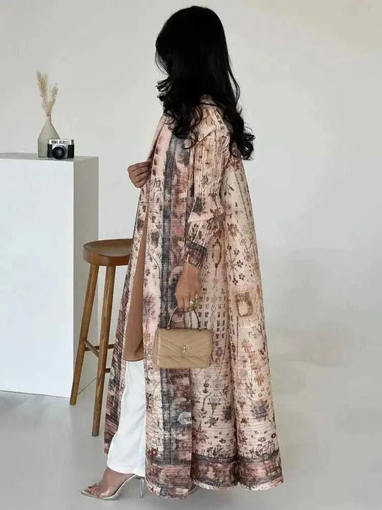 plus-size abaya robe | long cardigan coat | breathable cotton fabric | energy saving