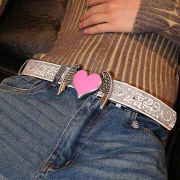 stainless-steel angel buckle | gothic punk accessory | adjustable waist belt | ultrasonic cleaning