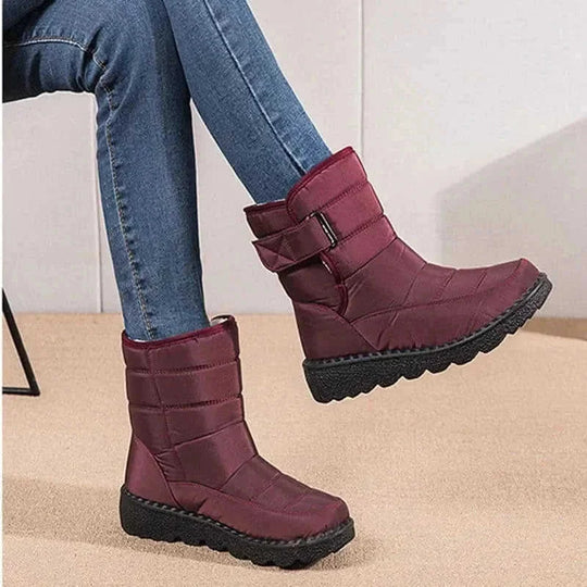 waterproof snow boots for women | thermal insulated winter boots | plush lined ankle boots | ultrasonic cleaning