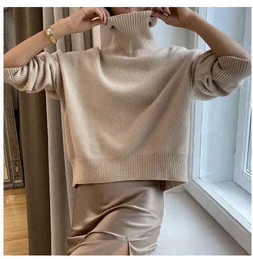 Women's Long-sleeved Pullover Solid Color Sweater Meifu Market