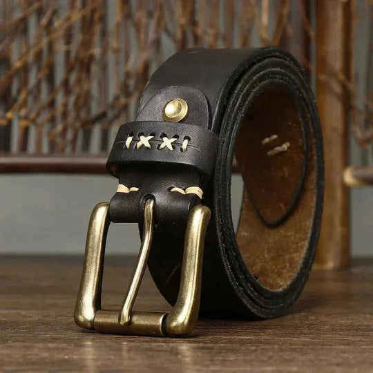 premium cow leather belt | vintage washed-out jeans belt | first layer leather construction | energy saving