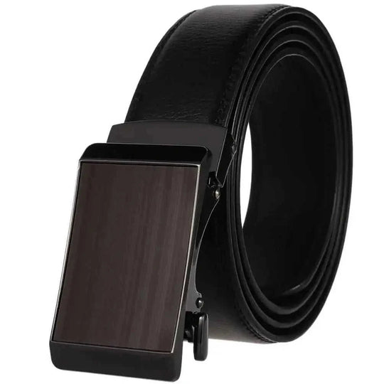 Cowhide Alloy Belt Automatic Buckle Business Casual Belt Men's Pant Belt Browngun Buckle A - color variant display