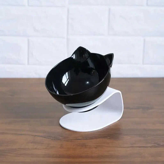 Non Slip Double Cat Bowl With Raised Stand Pet Food Cat Feeder Protect Cervical Vertebra Dog Bowl Transparent Pet Products...