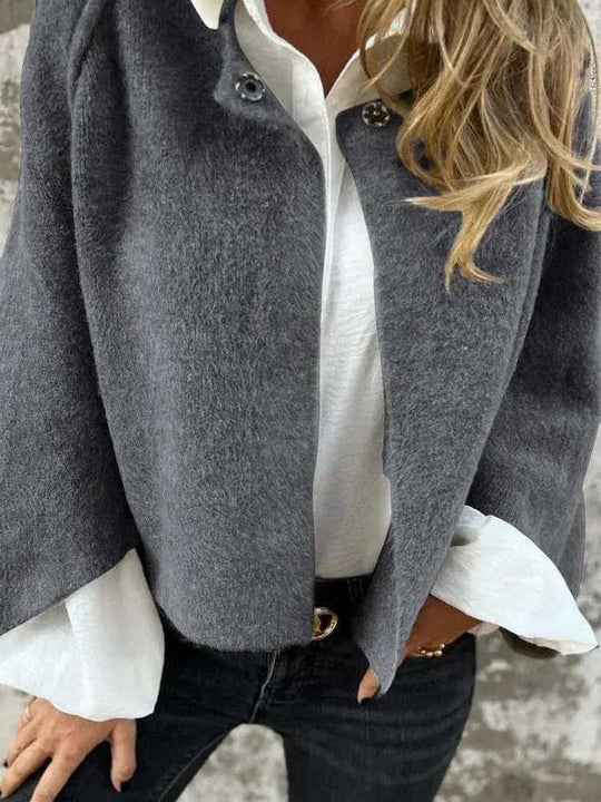 Batwing Sleeve Cardigan Women - Cropped Cashmere Jacket Loose Fit Meifu Market