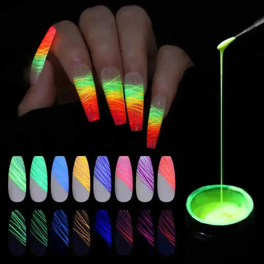 glow in the dark nail polish | uv gel nail kit | 10ml long-lasting formula | energy saving
