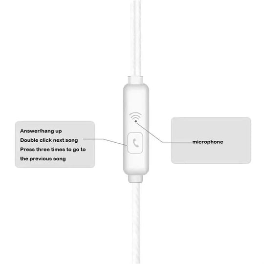 wired earbuds with microphone | 35mm in-ear headphones | volume control earbuds | ultrasonic cleaning