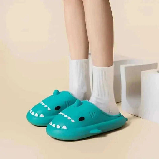 eva waterproof slippers | cartoon shark house shoes | winter indoor slippers | energy saving