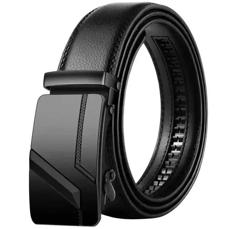 genuine leather belt | automatic buckle mechanism | stainless steel buckle | energy saving
