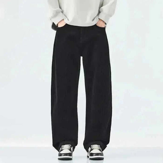 heavyweight corduroy pants | relaxed fit mens trousers | wide leg casual pants | ultrasonic cleaning