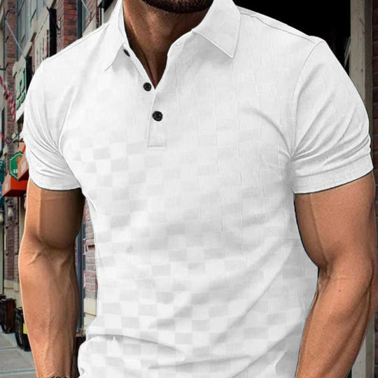 Ice Silk Polo — Men's Cool-Touch Jacquard Woven Summer Shirt