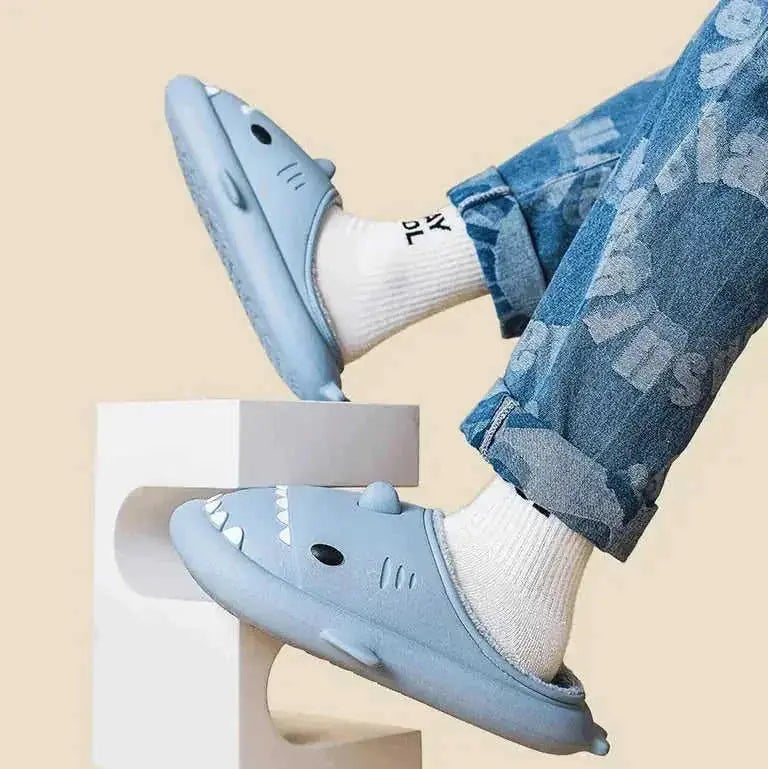 Cartoon Shark Shoes Home Slippers EVA Lovers Slippers Winter Soft Bottom Waterproof Shoes - Meifu Market
