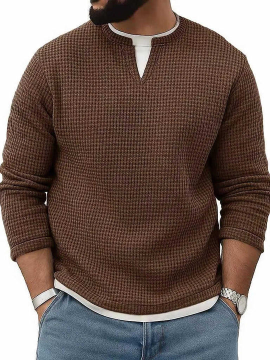 Mens FallWinter Two-Piece Crew-Neck Long-Sleeve Top M - available style options