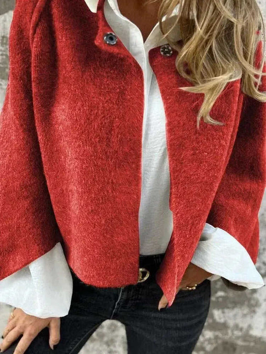 Batwing Sleeve Cardigan Women - Cropped Cashmere Jacket Loose Fit Meifu Market