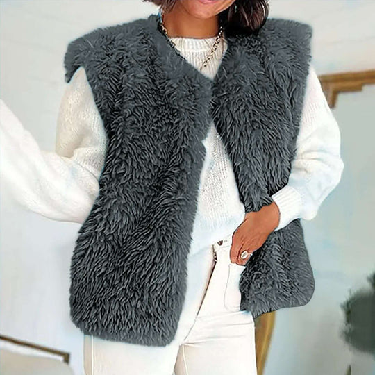 Women's Plush Vest Sleeveless Women's Fashion Tops Meifu Market