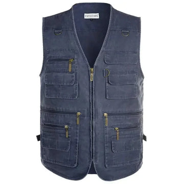 large size fishing vest | multiple pocket vest | waterproof outdoor vest | energy saving