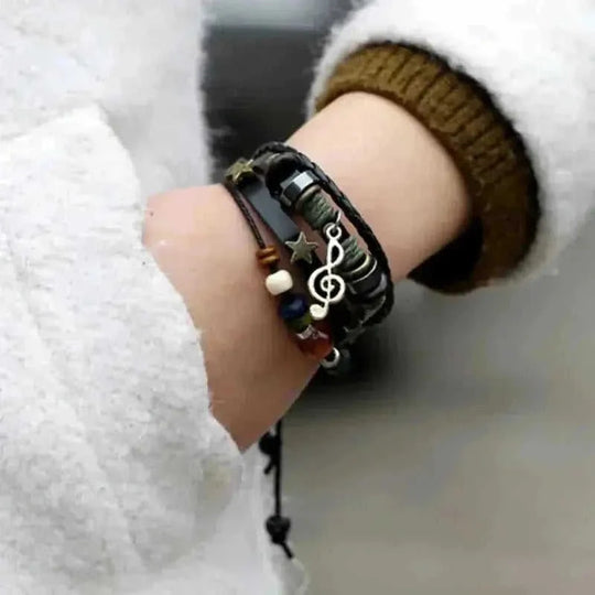 handmade leather bracelet | adjustable wrap bracelet | brown leather unisex jewelry | energy saving