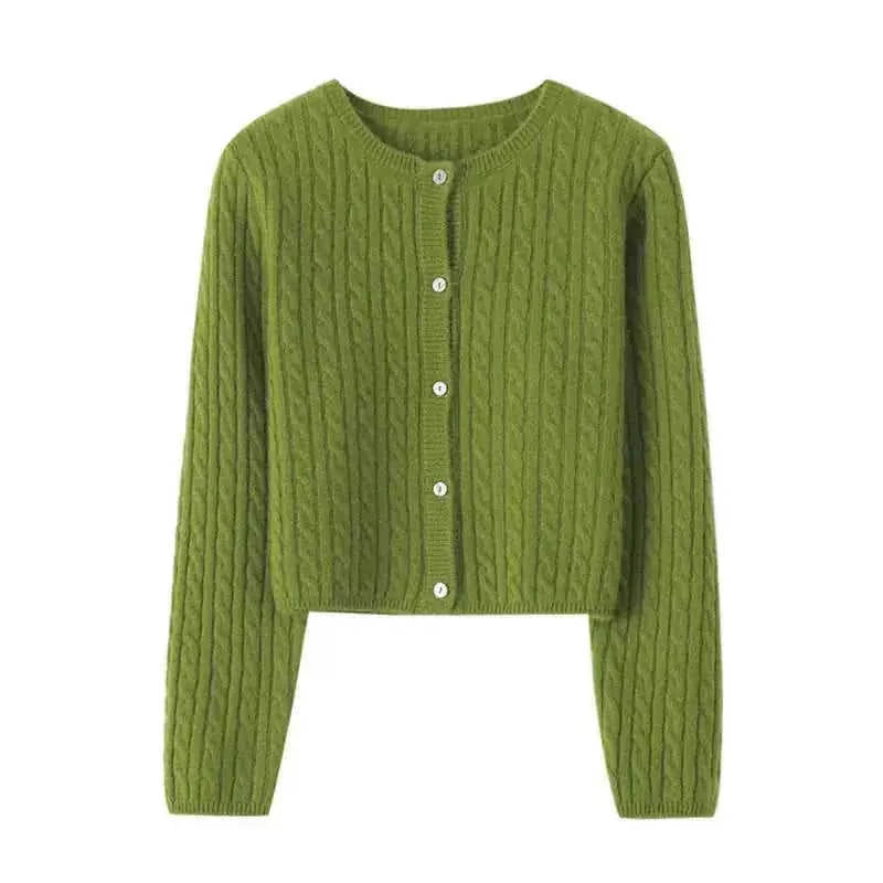 Knitted Small Twisted Cashmere Cardigan Suspender Skirt Two-piece Suit - where to find a cozy cashmere cardigan and suspender skirt set