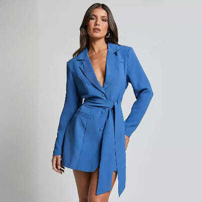 Women's Lace Up Long Sleeve Coat Slim Fit Mid-Length Jacket Meifu Market