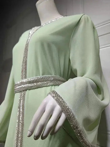 ramadan kaftan abaya | long sleeve kaftan dress | breathable cotton abaya | ultrasonic cleaning