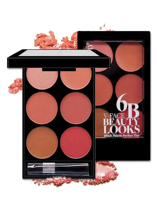 six-color blush palette | cruelty-free makeup palette | vegan blush compact | ultrasonic cleaning