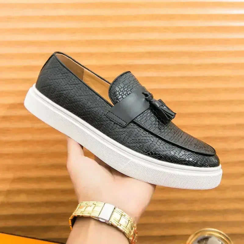Men's Plus Size Fringed Leather Loafers - Casual Fashion Tassel Shoes Meifu Market