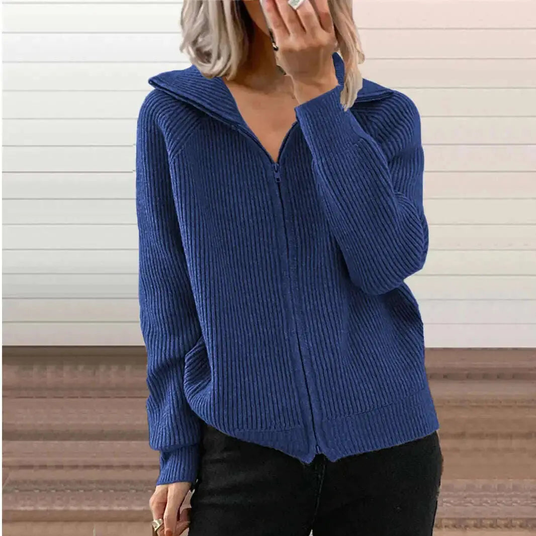 Europe And America New Stripe Casual Loose Knitwear Coat Women Meifu Market