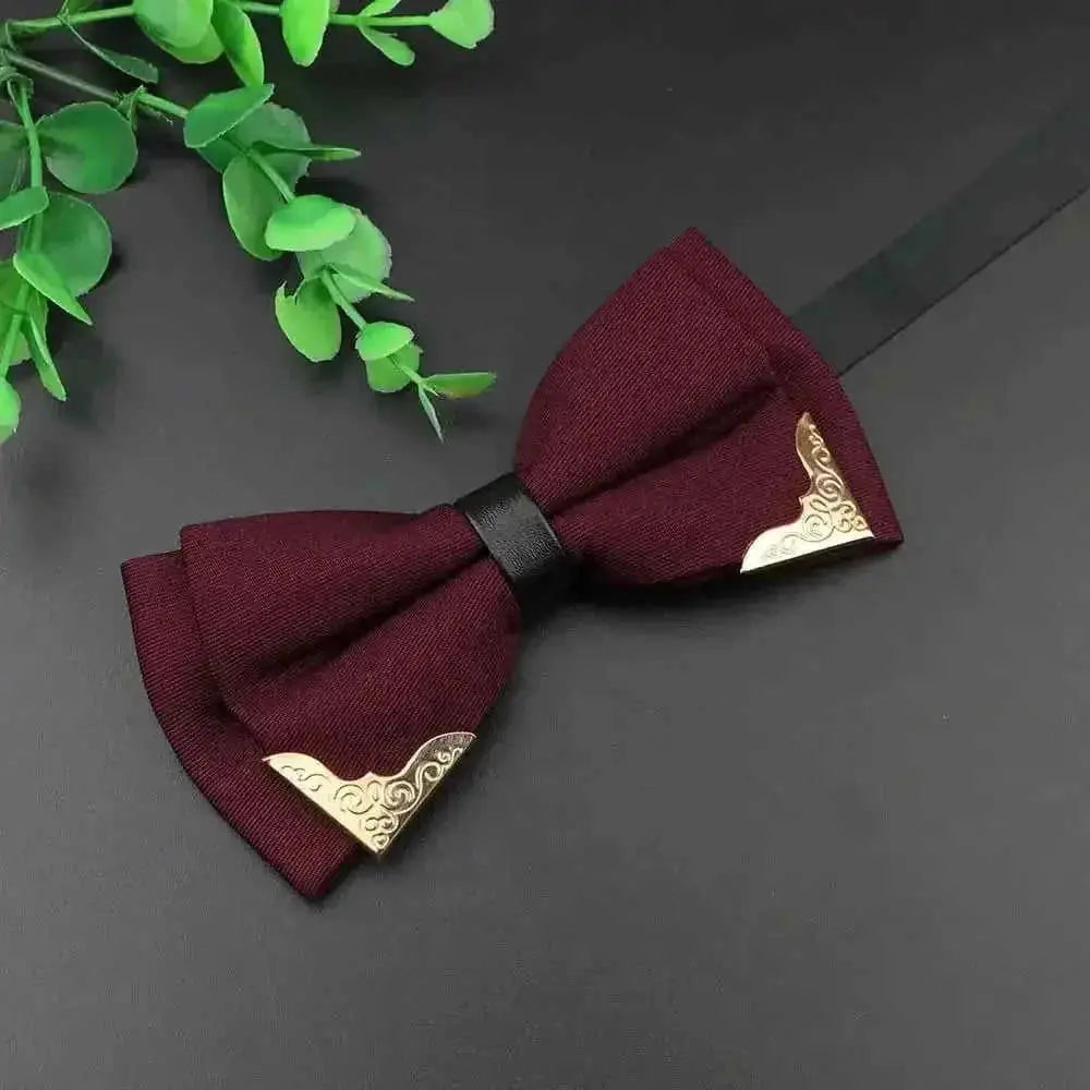 metal bow tie for men | double layer polyester bowtie | classic butterfly neckwear | ultrasonic cleaning
