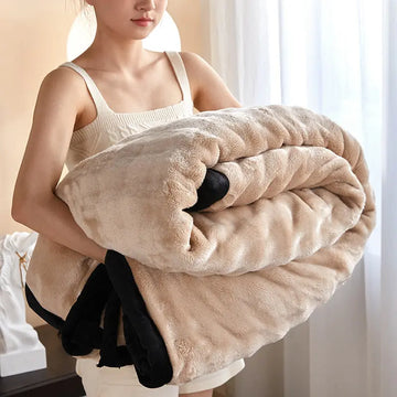 Double-sided Rabbit Plush Blanket Home Nap Office Blanket meifu market