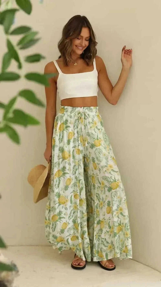 high-waisted wide leg pants | soft cotton blend fabric | elastic waistband sweatpants | ultrasonic cleaning