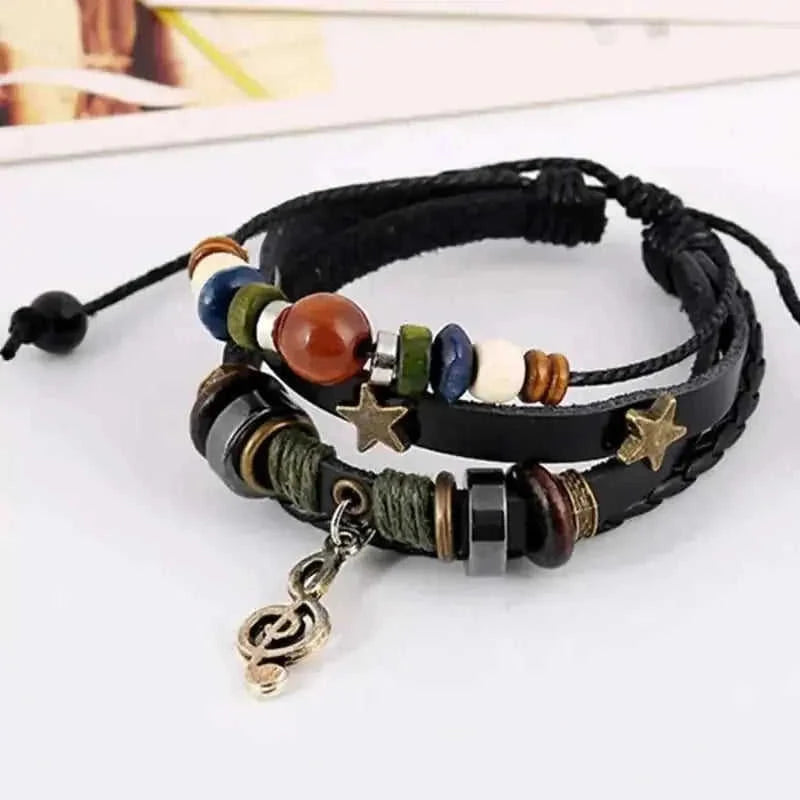 handmade leather bracelet | adjustable wrap bracelet | brown leather unisex jewelry | energy saving