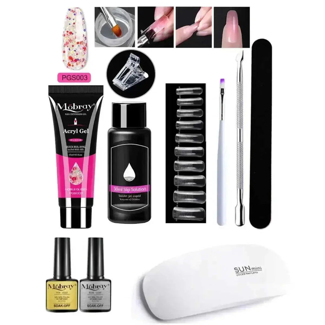 crystal nail extension kit | professional nail art set | acrylic nail forms set | energy saving