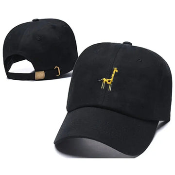 cartoon giraffe baseball cap | adjustable summer hat | embroidered giraffe cap | ultrasonic cleaning