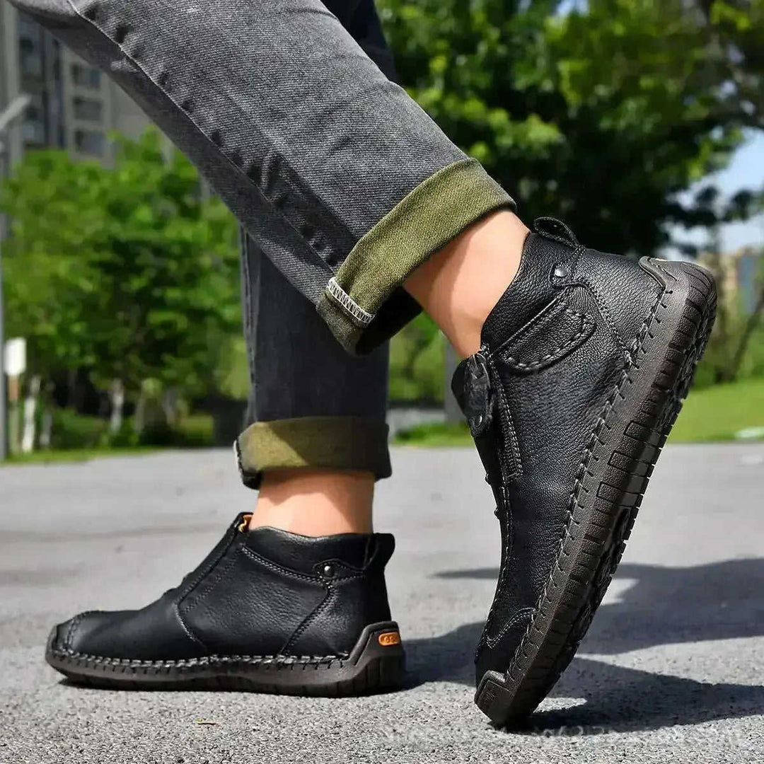 Men's Flats Ankle Boots Fashion Casual Side-zipper Boot Temperament Commuter Shoes Meifu Market