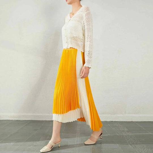 high-waist chiffon skirt | summer floral maxi skirt | lightweight chiffon fabric | ultrasonic cleaning